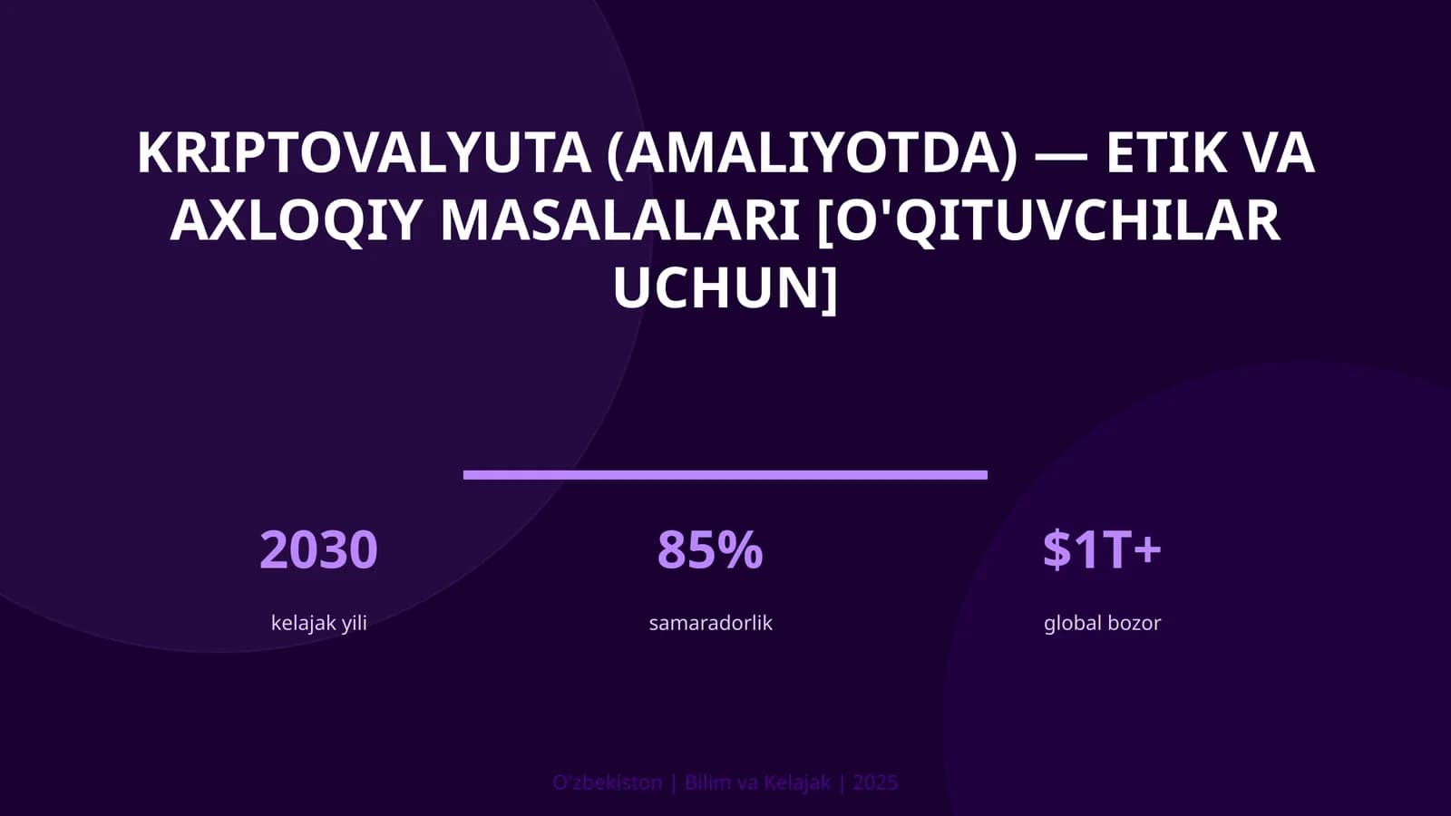 Kriptovalyuta (amaliyotda) — etik va axloqiy masalalari [o'qituvchilar uchun]