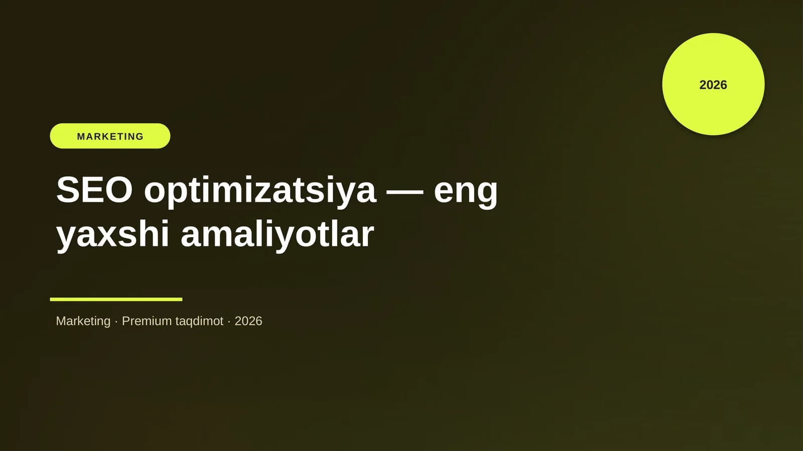 SEO optimizatsiya — eng yaxshi amaliyotlar