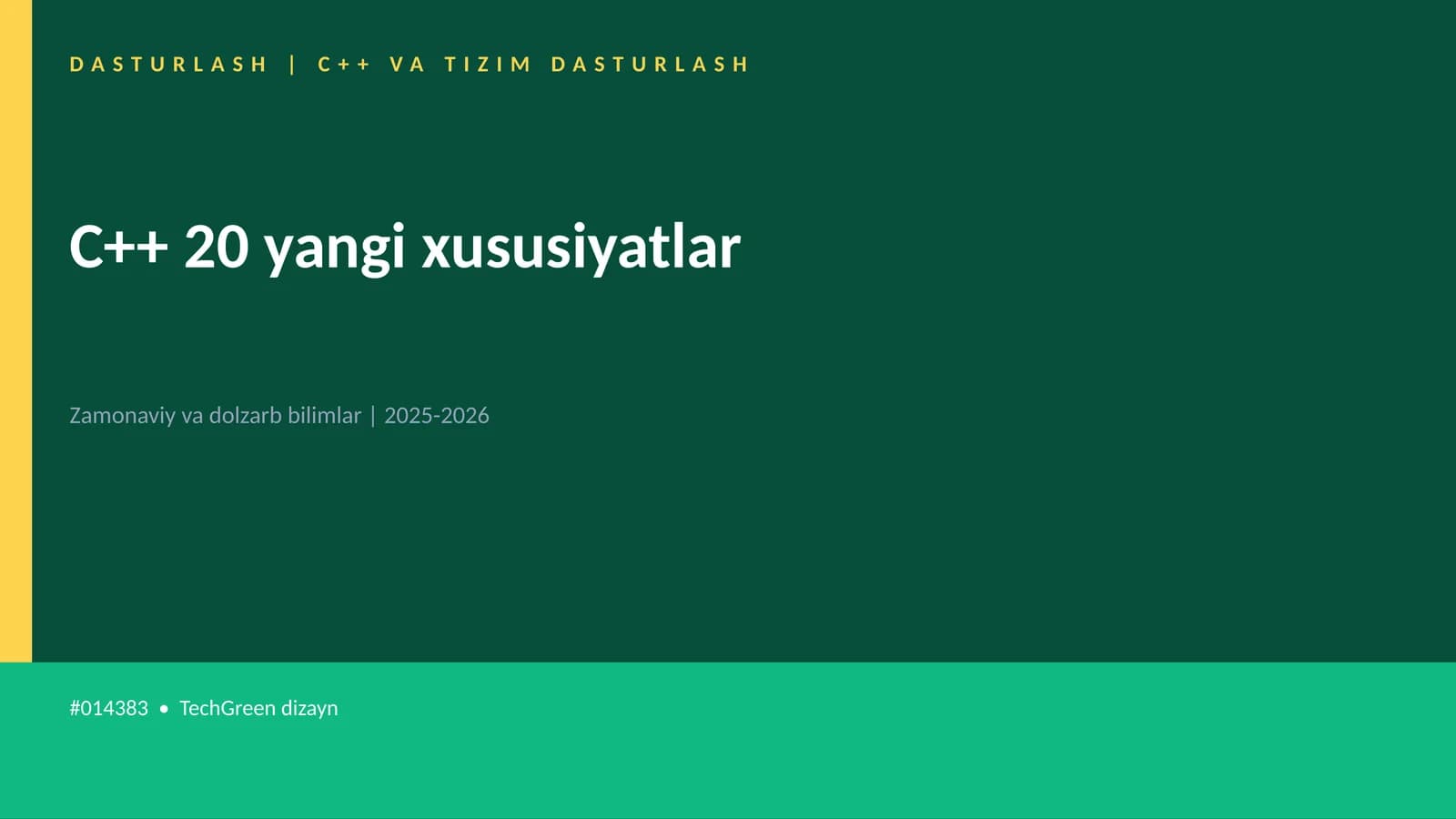 C++ VA TIZIM DASTURLASH