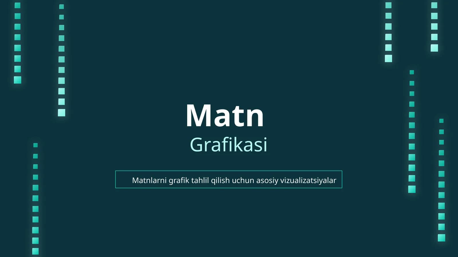 Matnlarni grafik tahlil qilish uchun asosiy vizualizatsiyalar