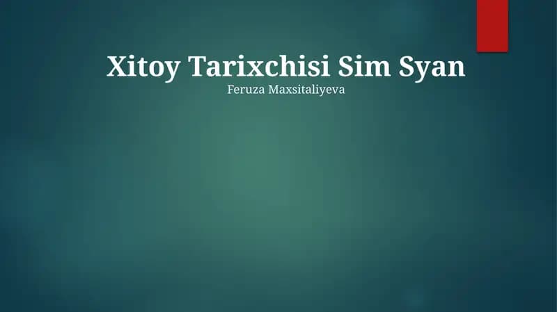 Xitoy Tarixchisi Sim Syan