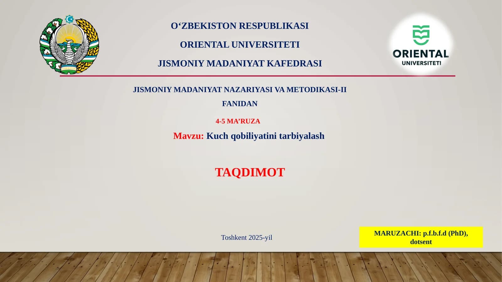JISMONIY MADANIYAT NAZARIYASI VA METODIKASI-II