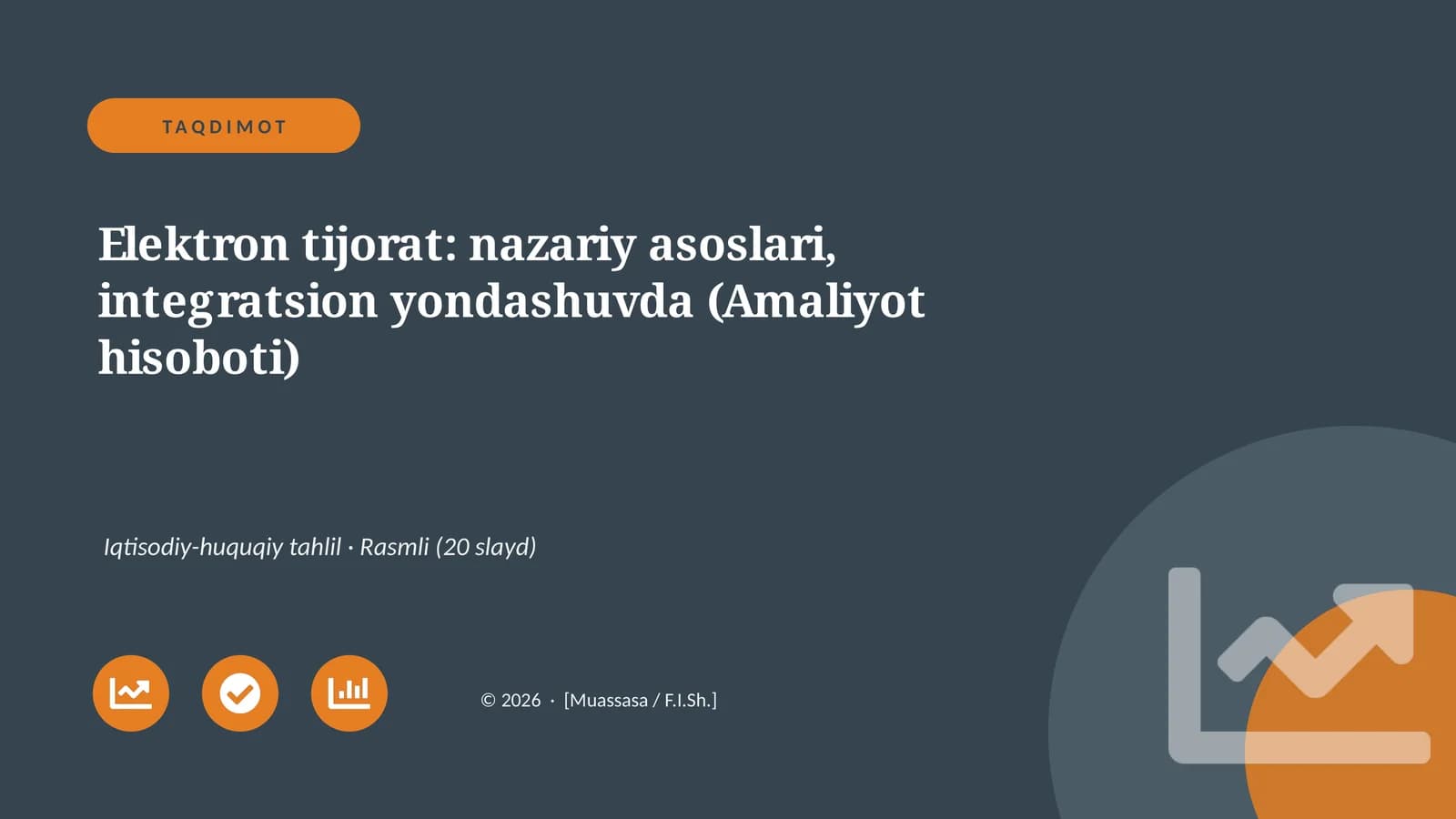 Elektron tijorat: nazariy asoslari, integratsion yondashuvda (Amaliyot hisoboti)