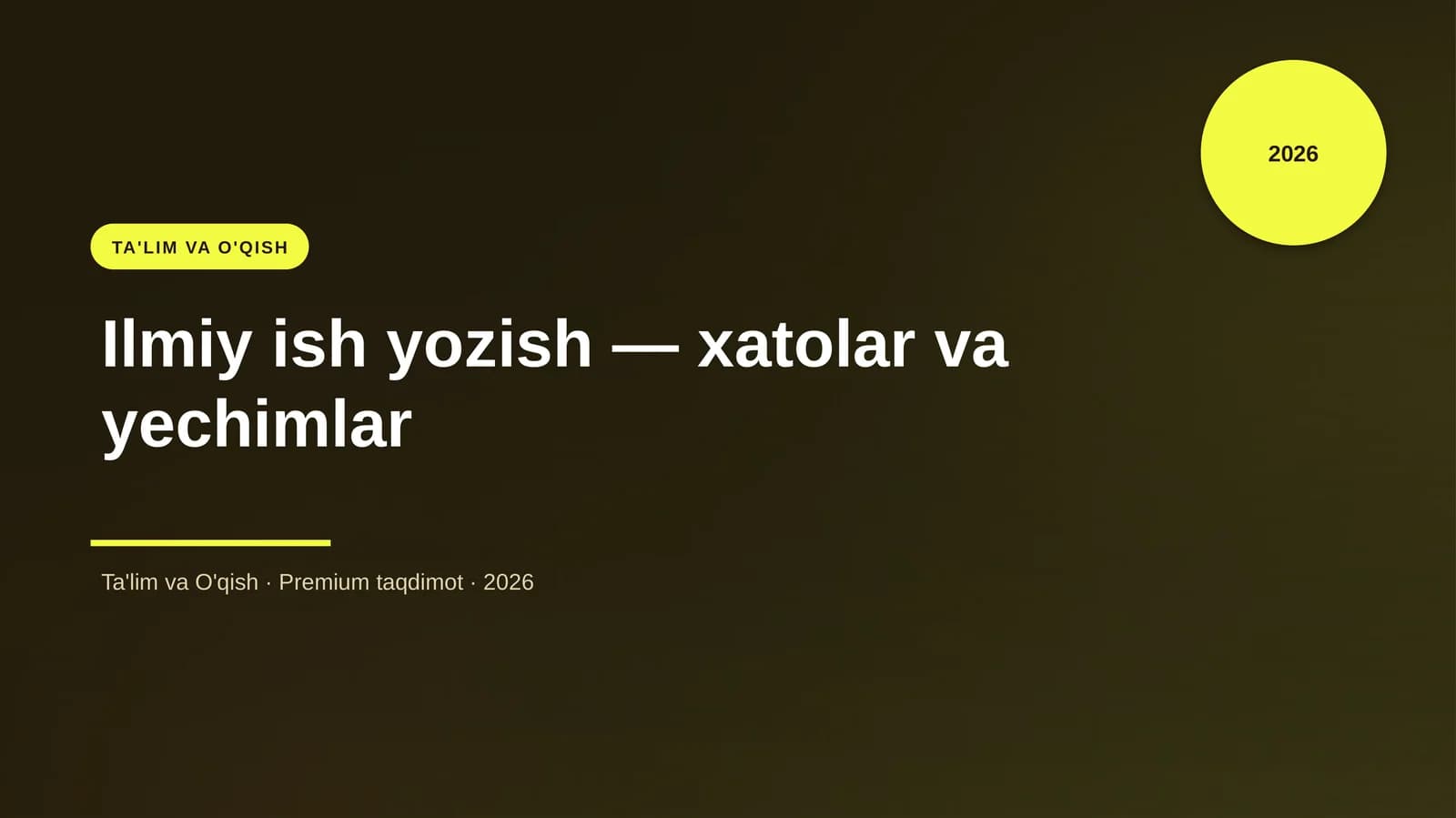 Ilmiy ish yozish — xatolar va yechimlar