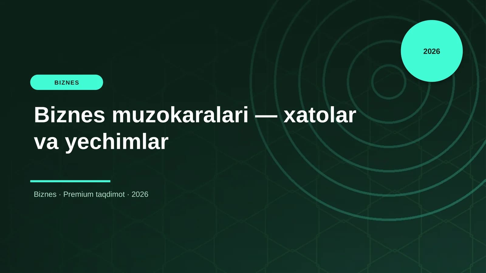 Biznes muzokaralari — xatolar va yechimlar