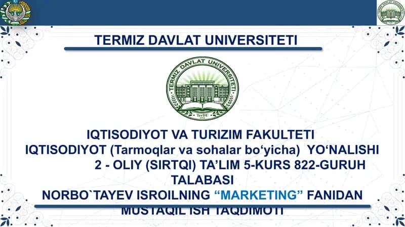 MUSTAQIL ISH MAVZUSI