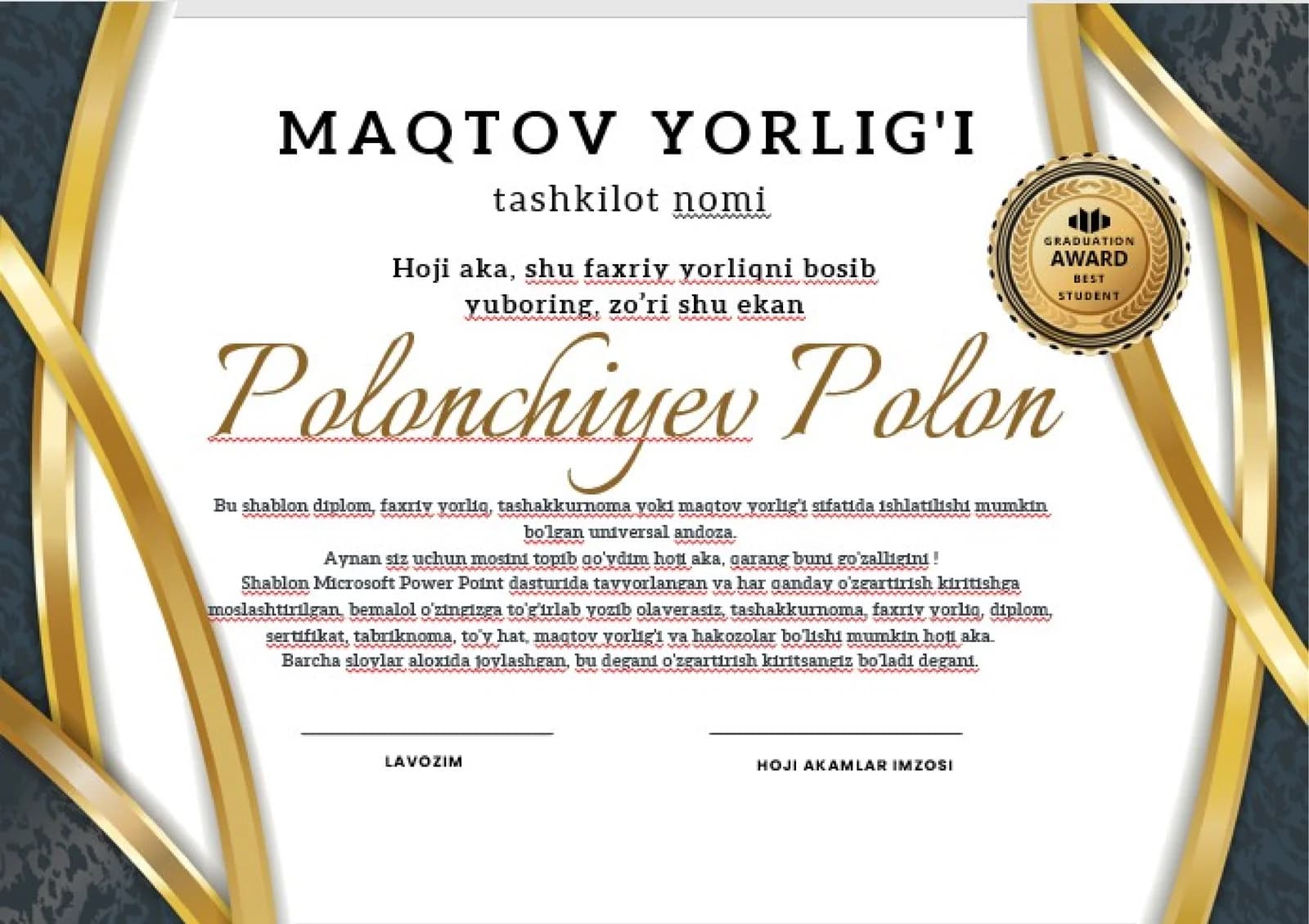 Maqtov yorliq