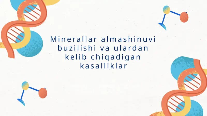 Minerallar almashinuvi buzilishi va ulardan kelib chiqadigan kasalliklar