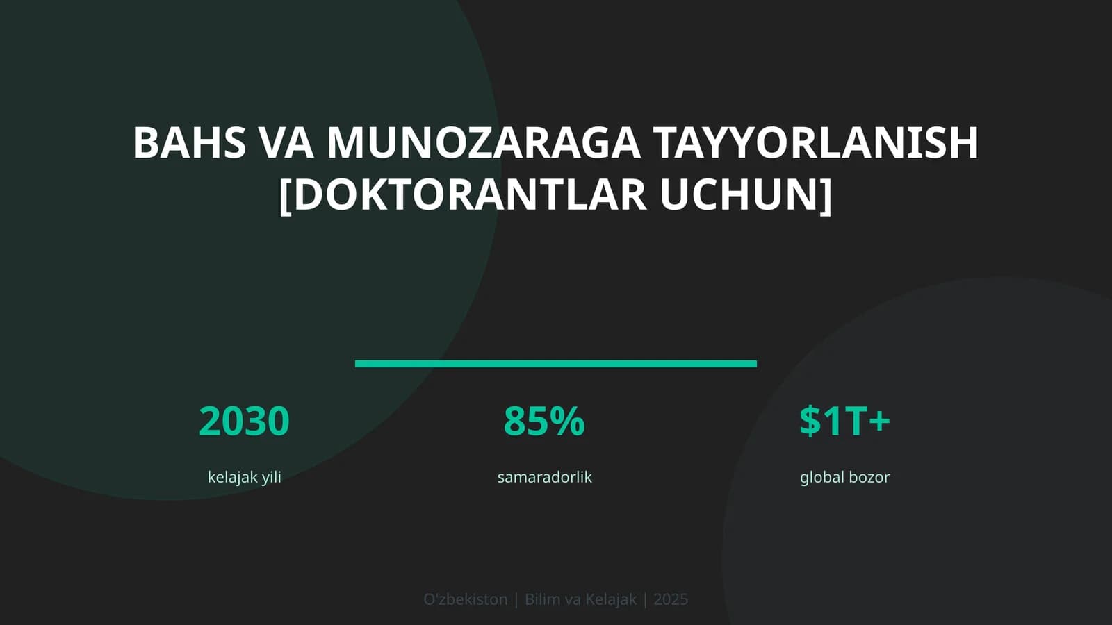 Bahs va munozaraga tayyorlanish [doktorantlar uchun]