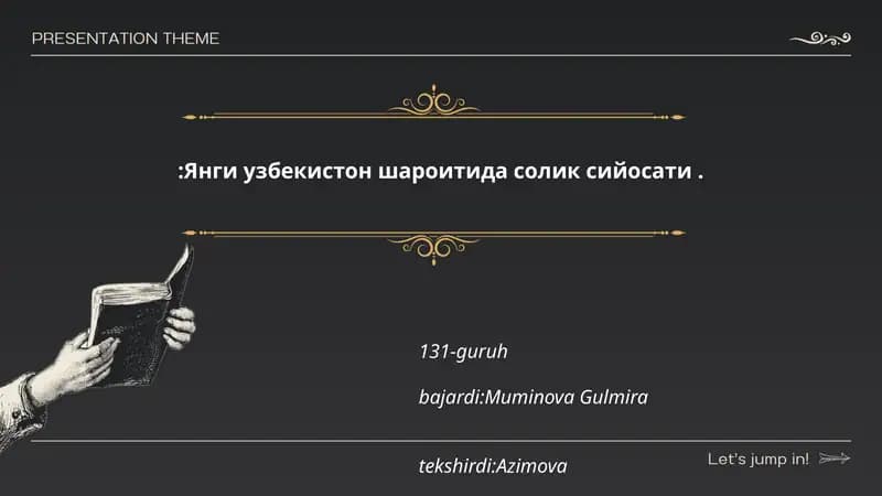 Янги Ўзбекистонда солиқ сиёсатини такомиллаштириш