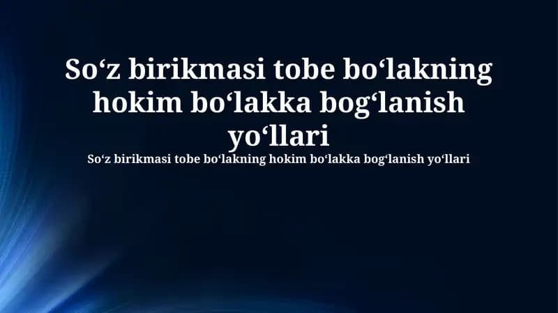 Soʻz birikmasi