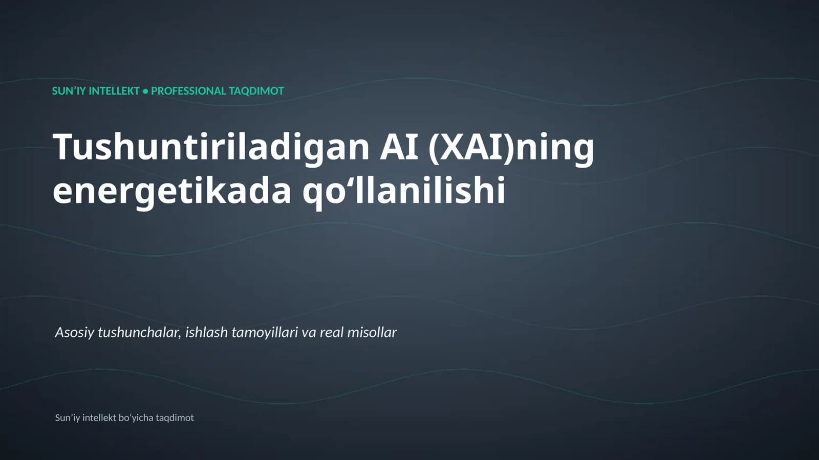 SUNʼIY INTELLEKT • PROFESSIONAL TAQDIMOT