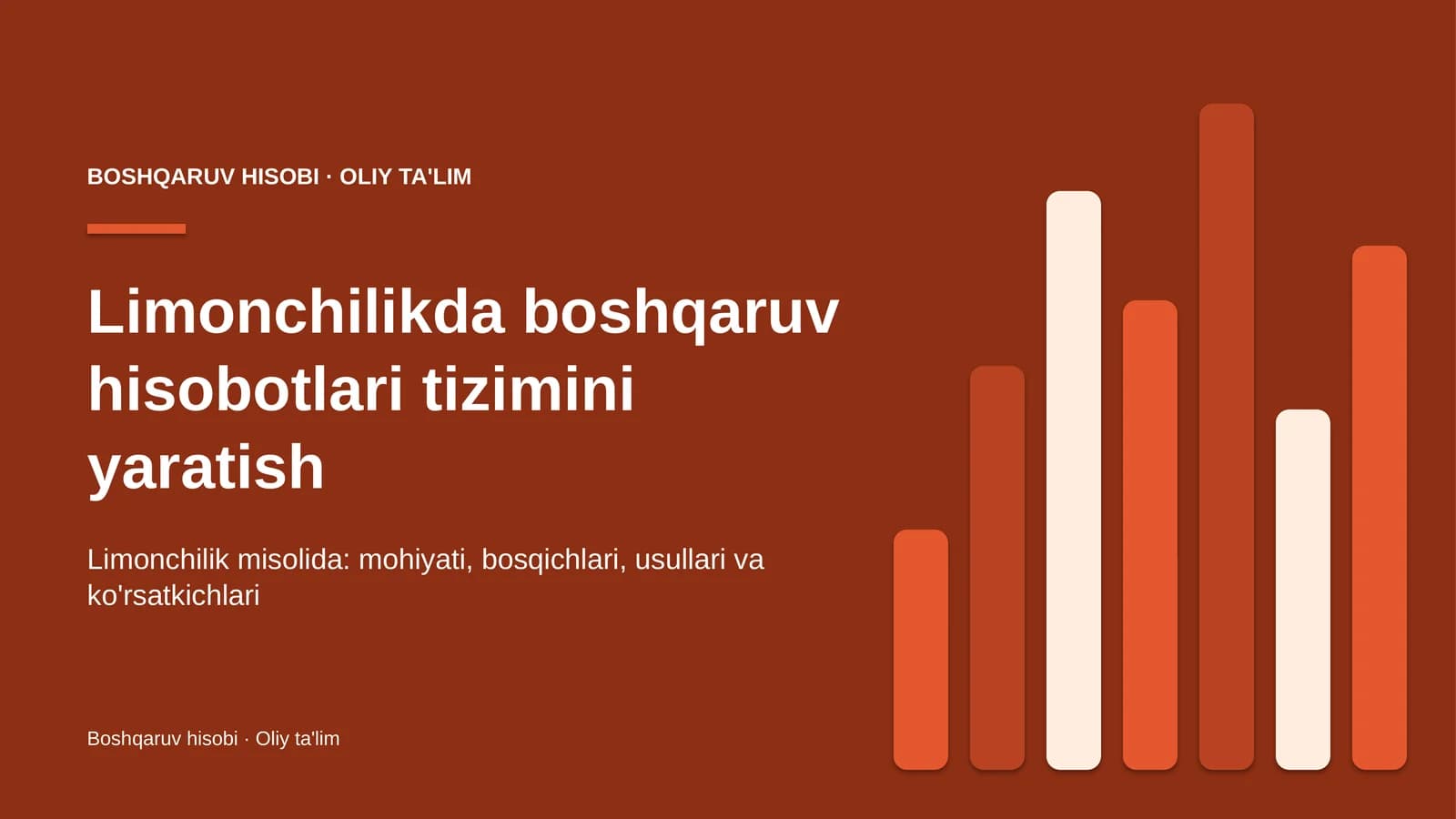 Limonchilikda boshqaruv hisobotlari tizimini yaratish