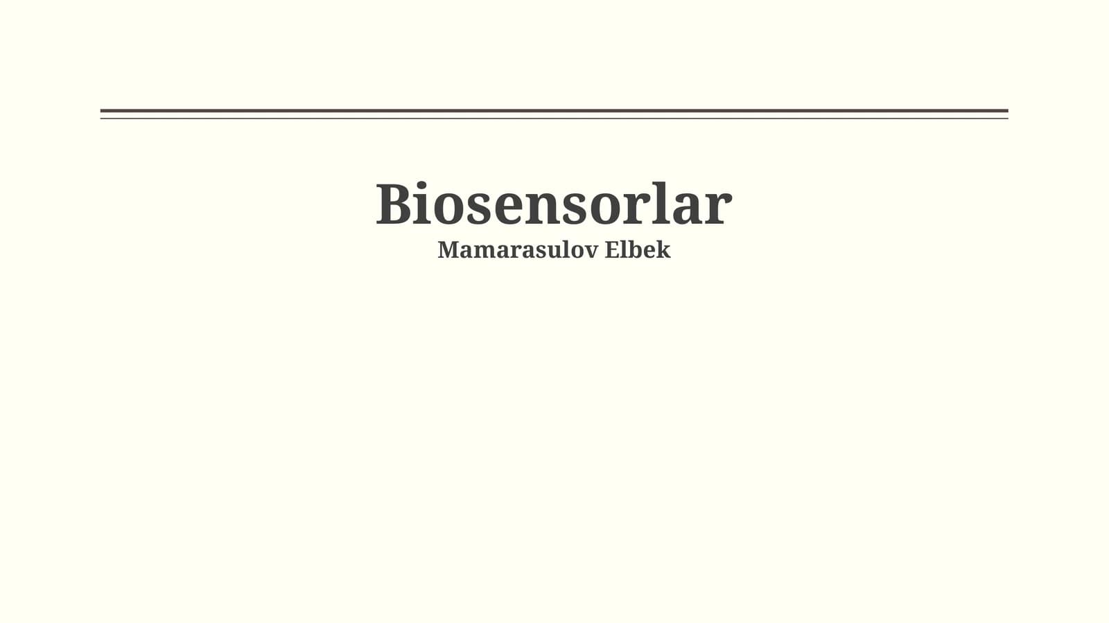 Biosensorlar