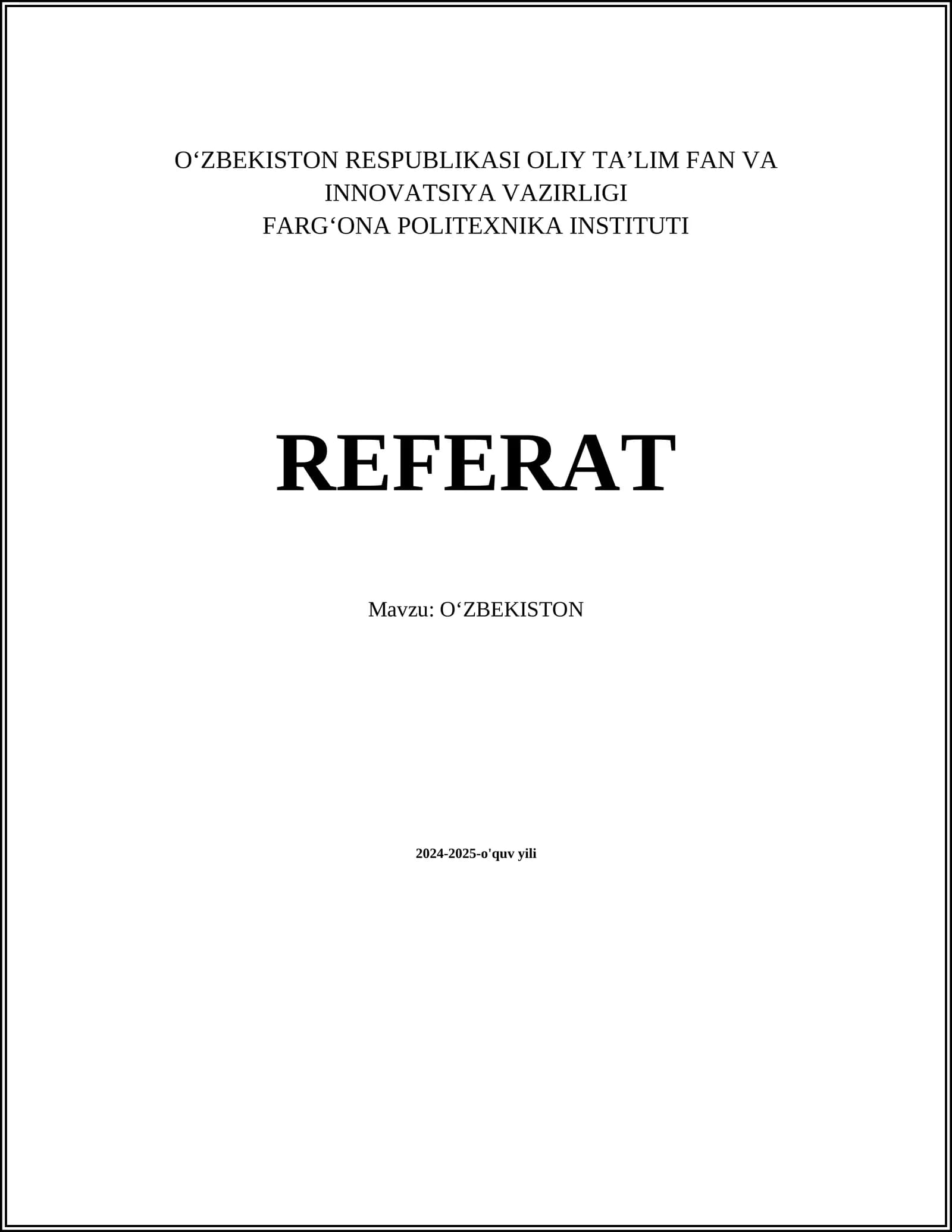 OʻZBEKISTON