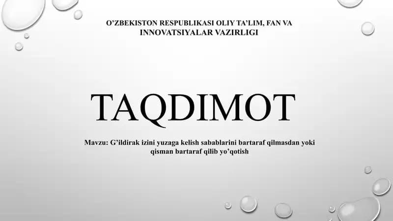 G’ildirak izini yuzaga kelish sabablarini bartaraf qilmasdan yoki qisman bartaraf qilib yo’qotish