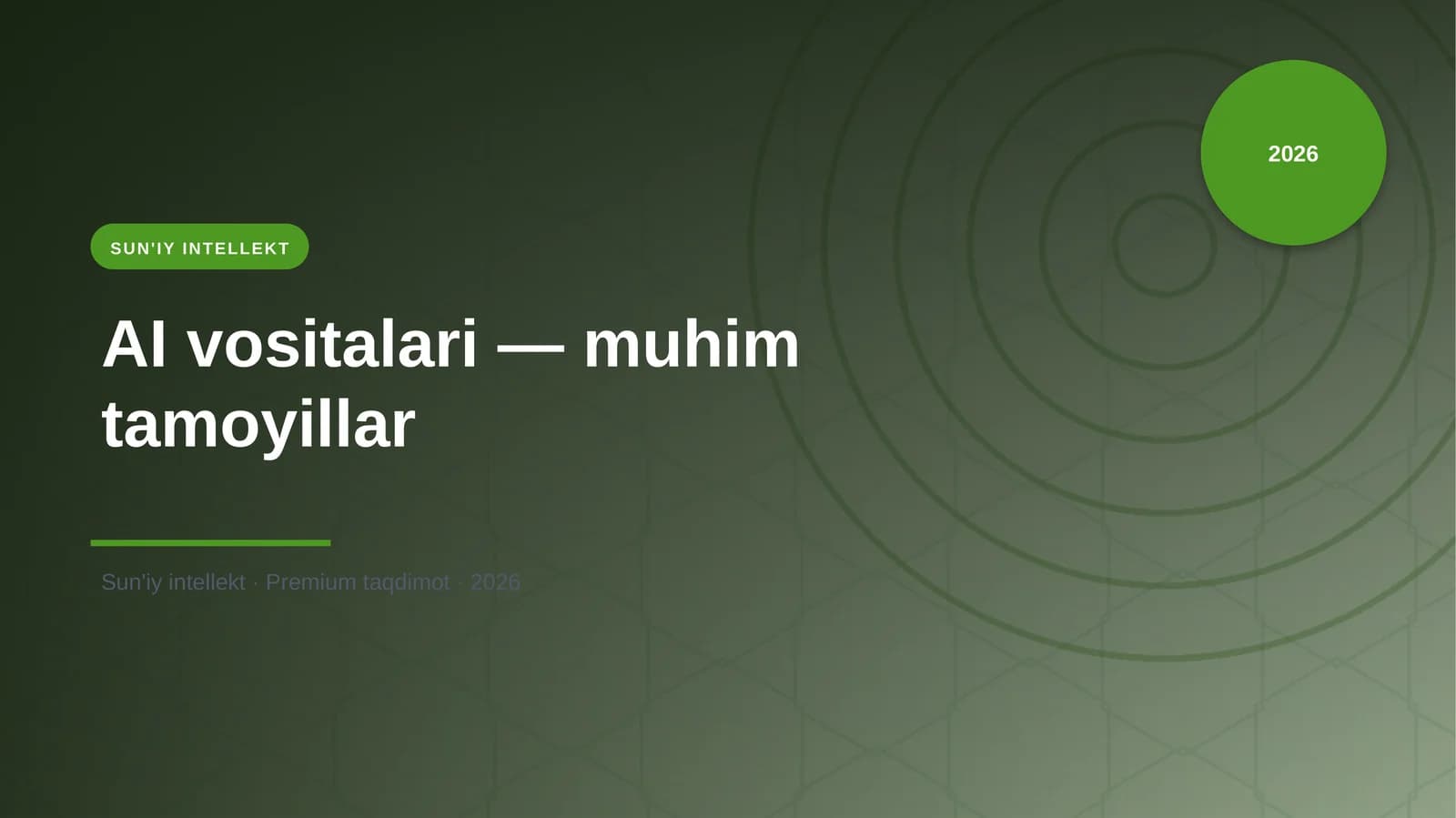 AI vositalari — muhim tamoyillar