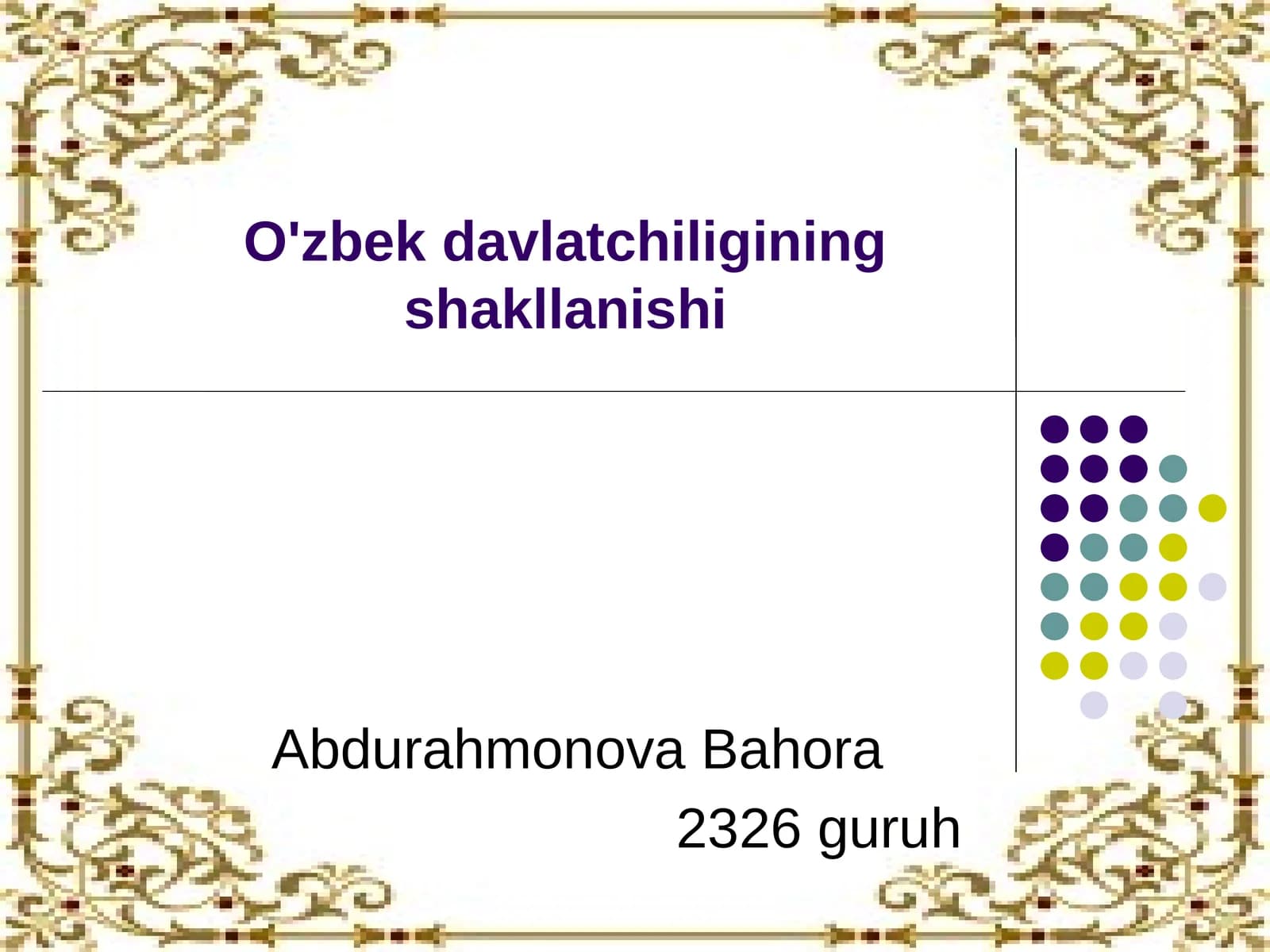 Abdurahmonova Bahora