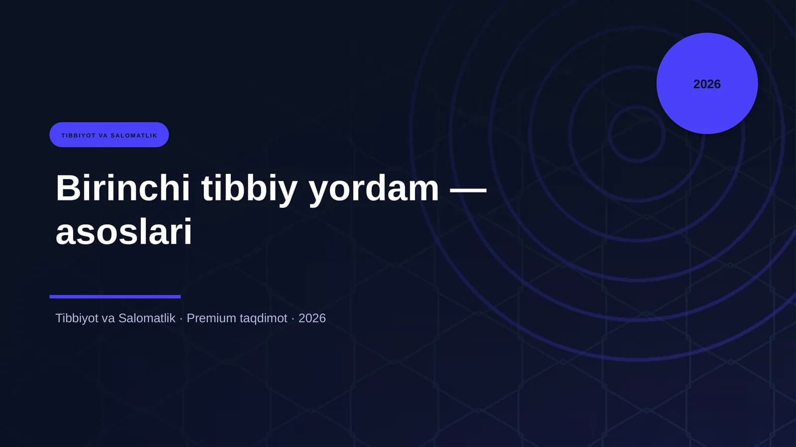 Birinchi tibbiy yordam — asoslari