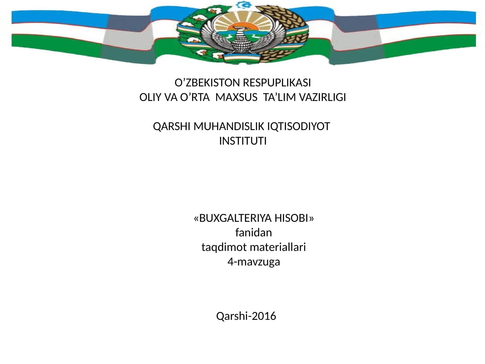 ASOSIY XО‘JALIK JARAYONLARI HISOBINING TAMOYILLARI
