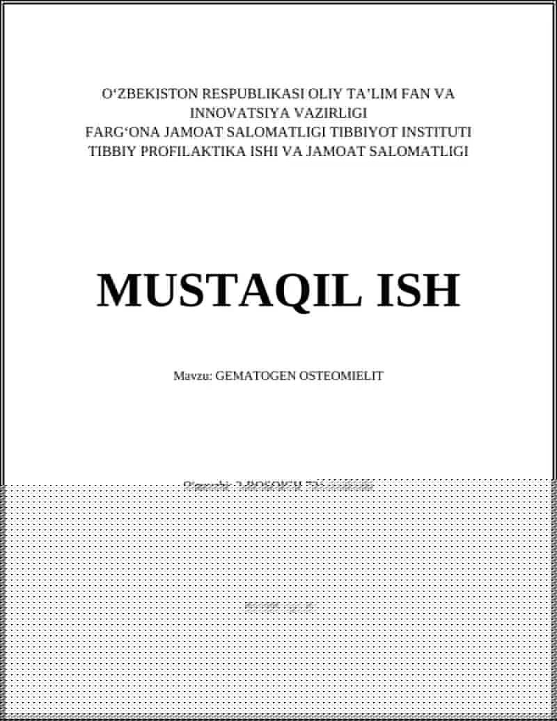 Gematogen osteomiyelit