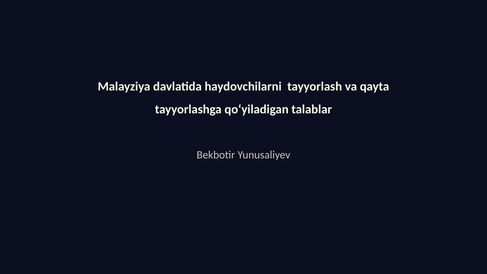 Malayziyada haydovchilarni tayyorlash va qayta tayyorlashga qoʻyiladigan talablar