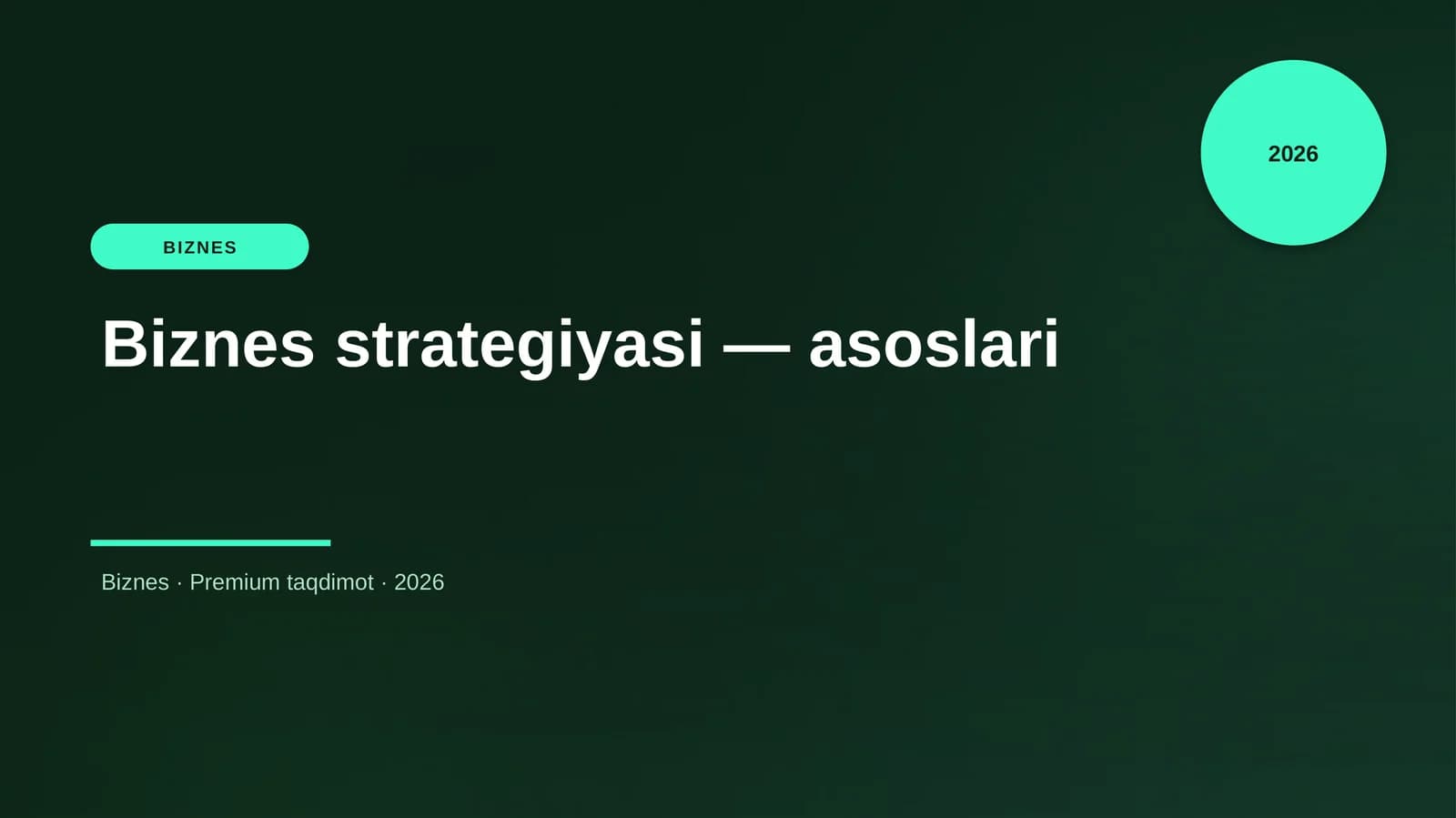 Biznes strategiyasi — asoslari