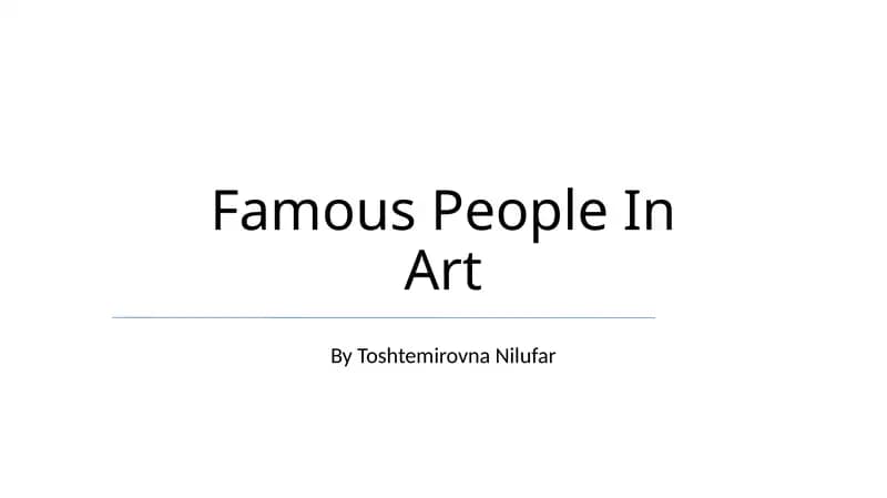 Famous People In Art