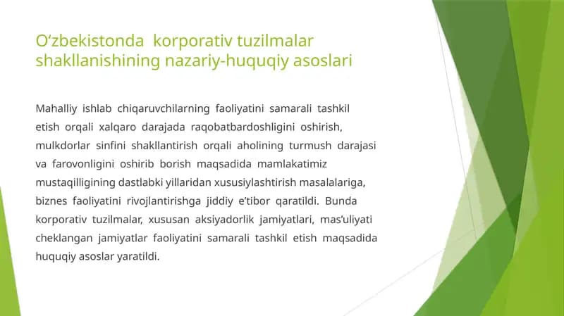 Mahalliy ishlab chiqaruvchilarning faoliyatini samarali tashkil etish