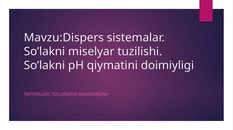 Disperssistemalar