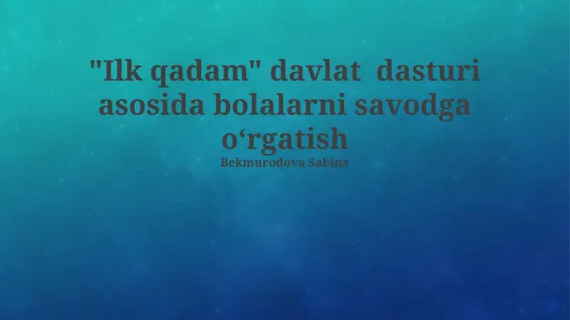 Ilk Qadam