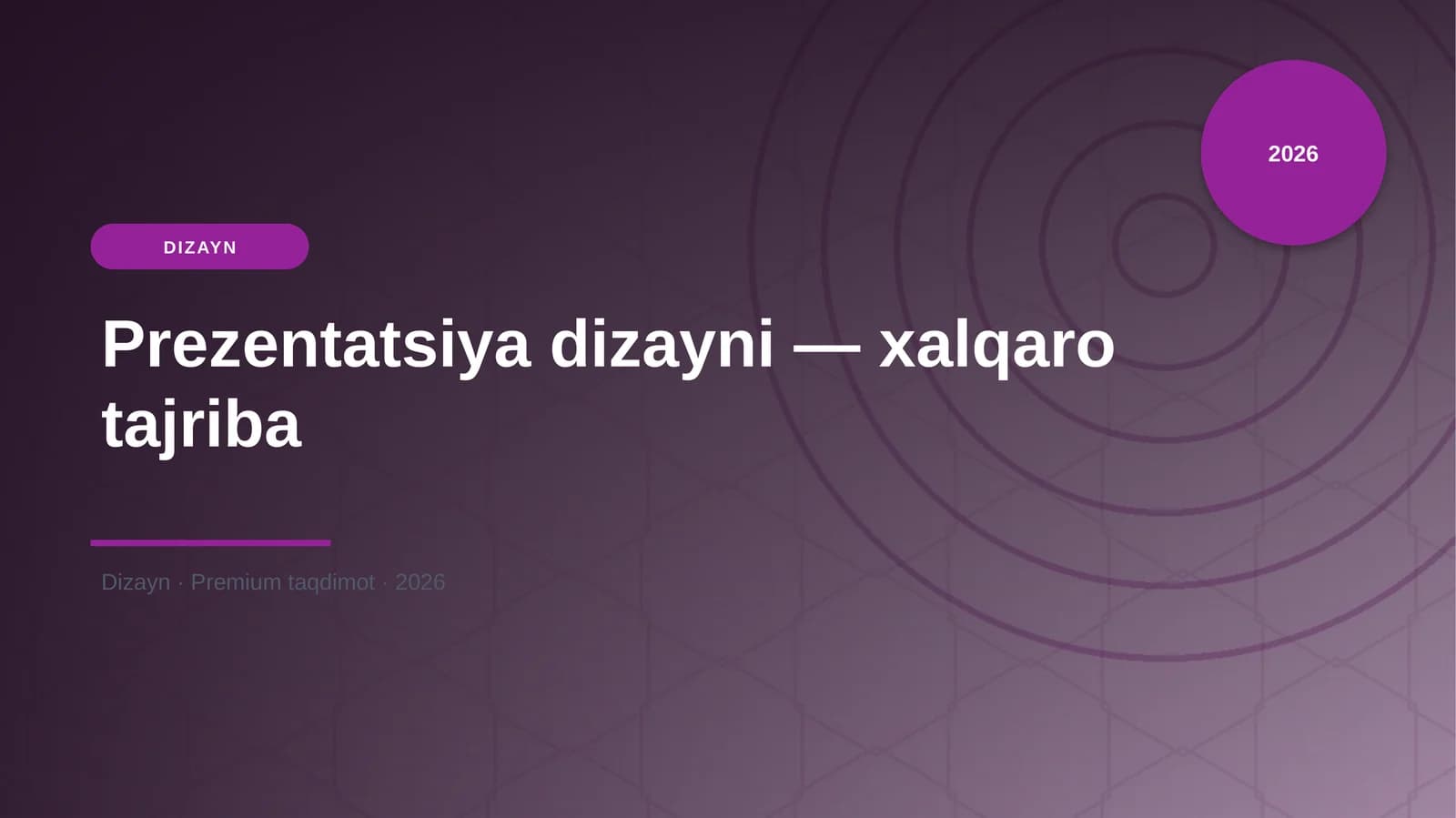 Prezentatsiya dizayni — xalqaro tajriba