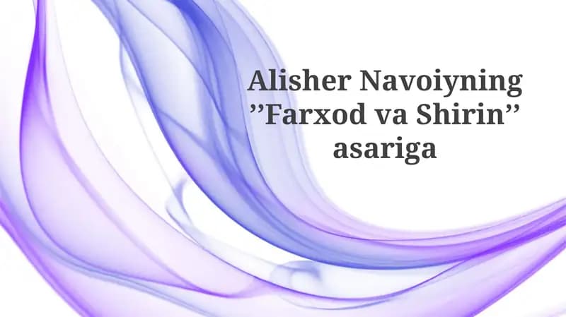 AlisherNavoiyningʼʼFarhodvaShirinʼʼasariga