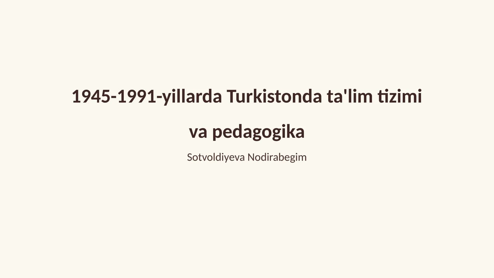 Urushdan keyingi ta'lim tizimi