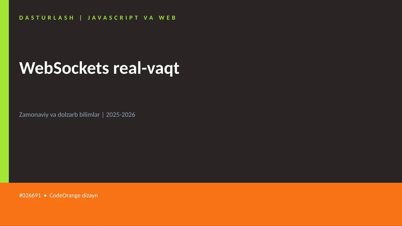 DASTURLASH | JAVASCRIPT VA WEB