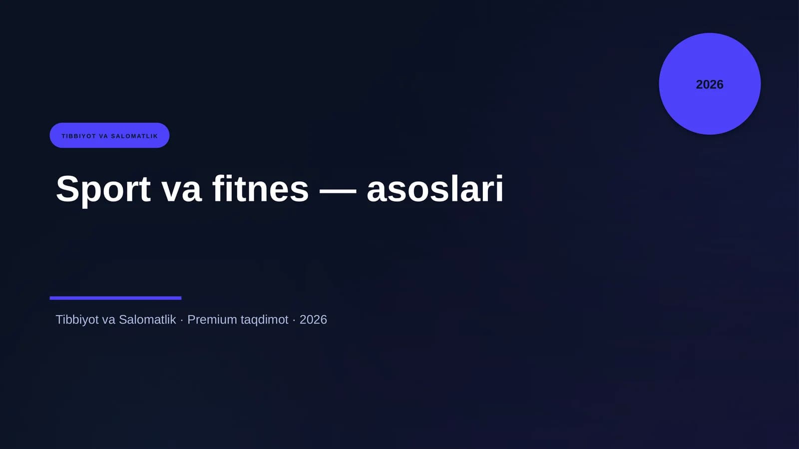 Sport va fitnes — asoslari