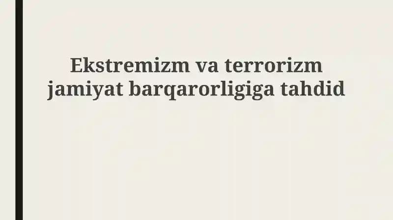 Ekstremizm va terrorizm