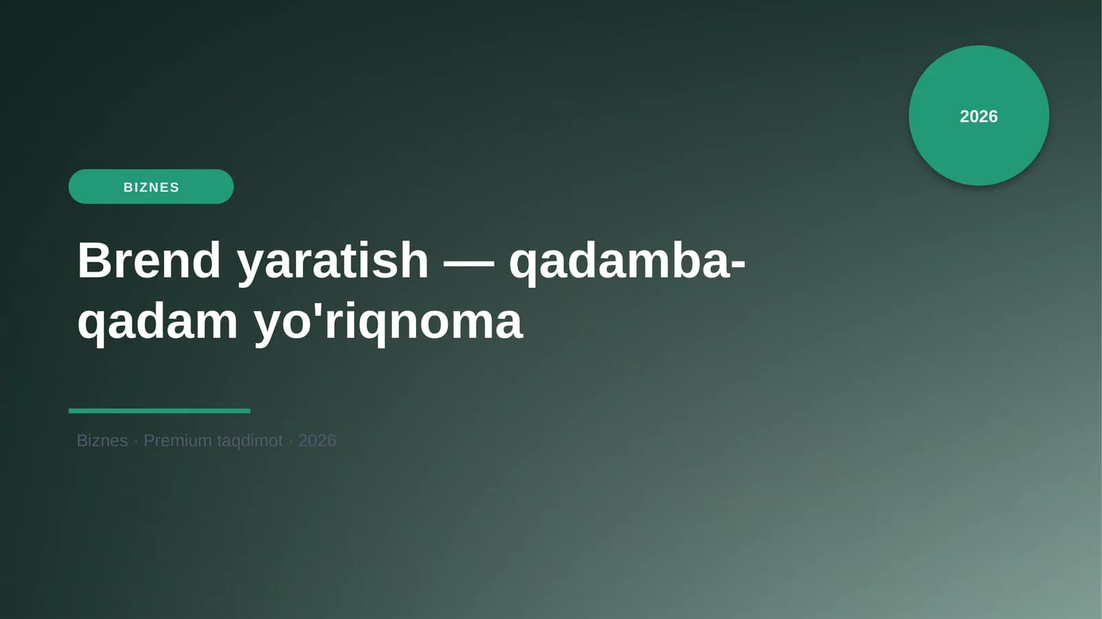 Brend yaratish — qadamba-qadam yo'riqnoma