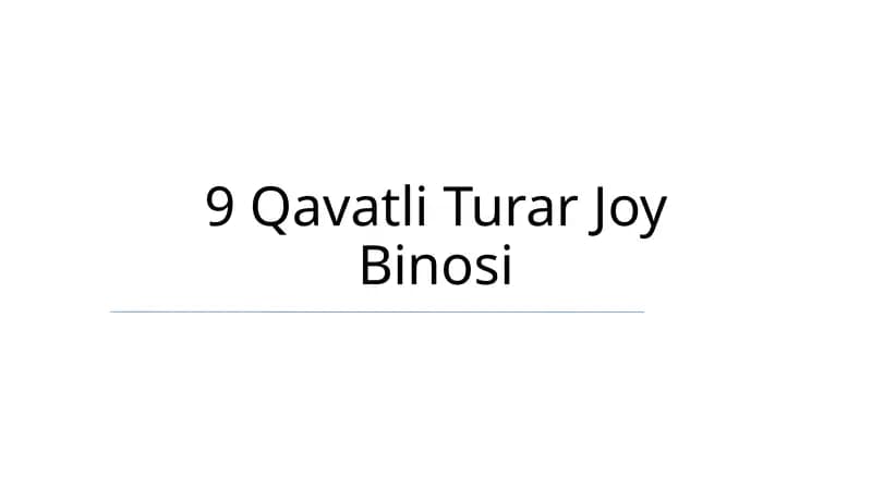 9 Qavatli Turar Joy Binosi