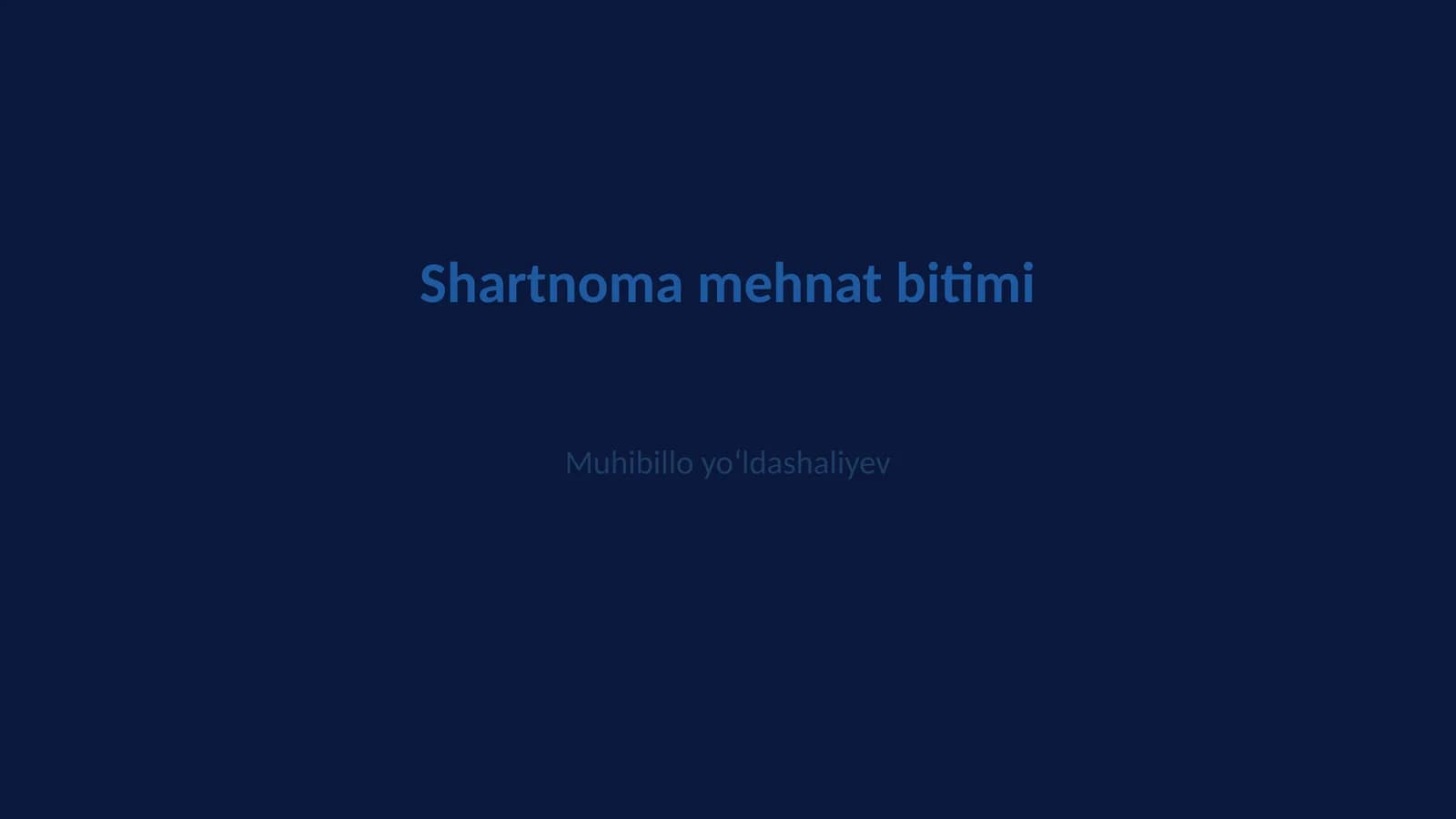 Shartnoma mehnat bitimi