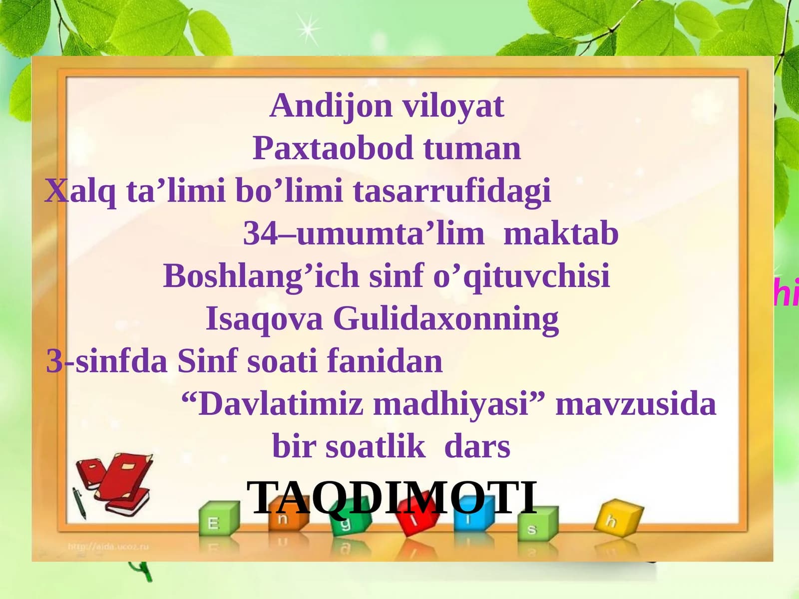 Mehnat ta'limi fanio'qituvchisi