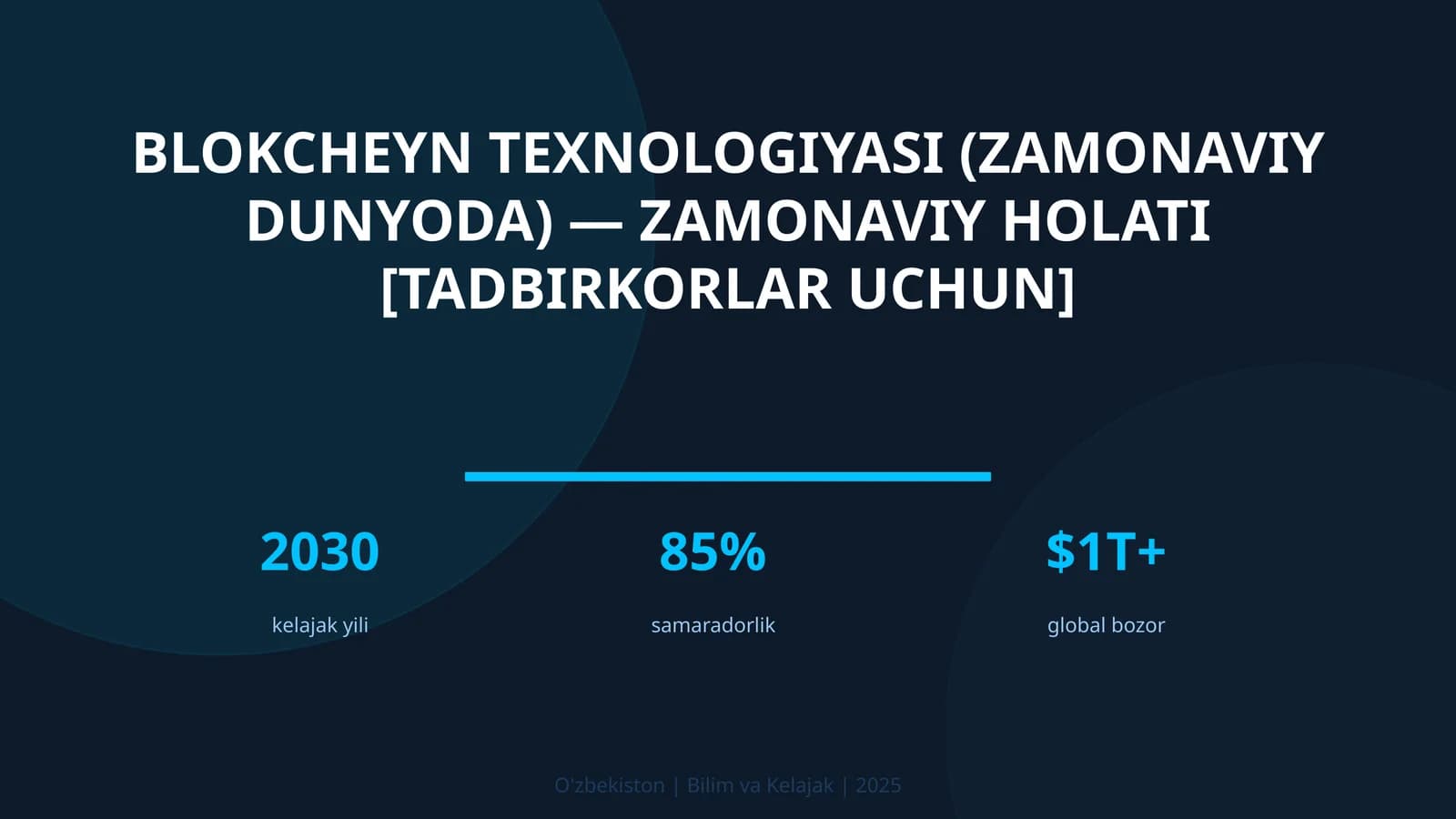 Blokcheyn texnologiyasi (zamonaviy dunyoda) — zamonaviy holati [tadbirkorlar uchun]