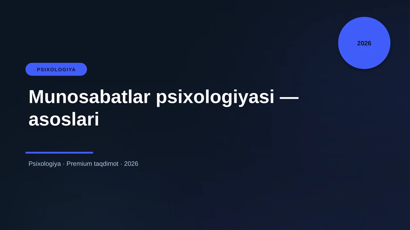 Munosabatlar psixologiyasi — asoslari