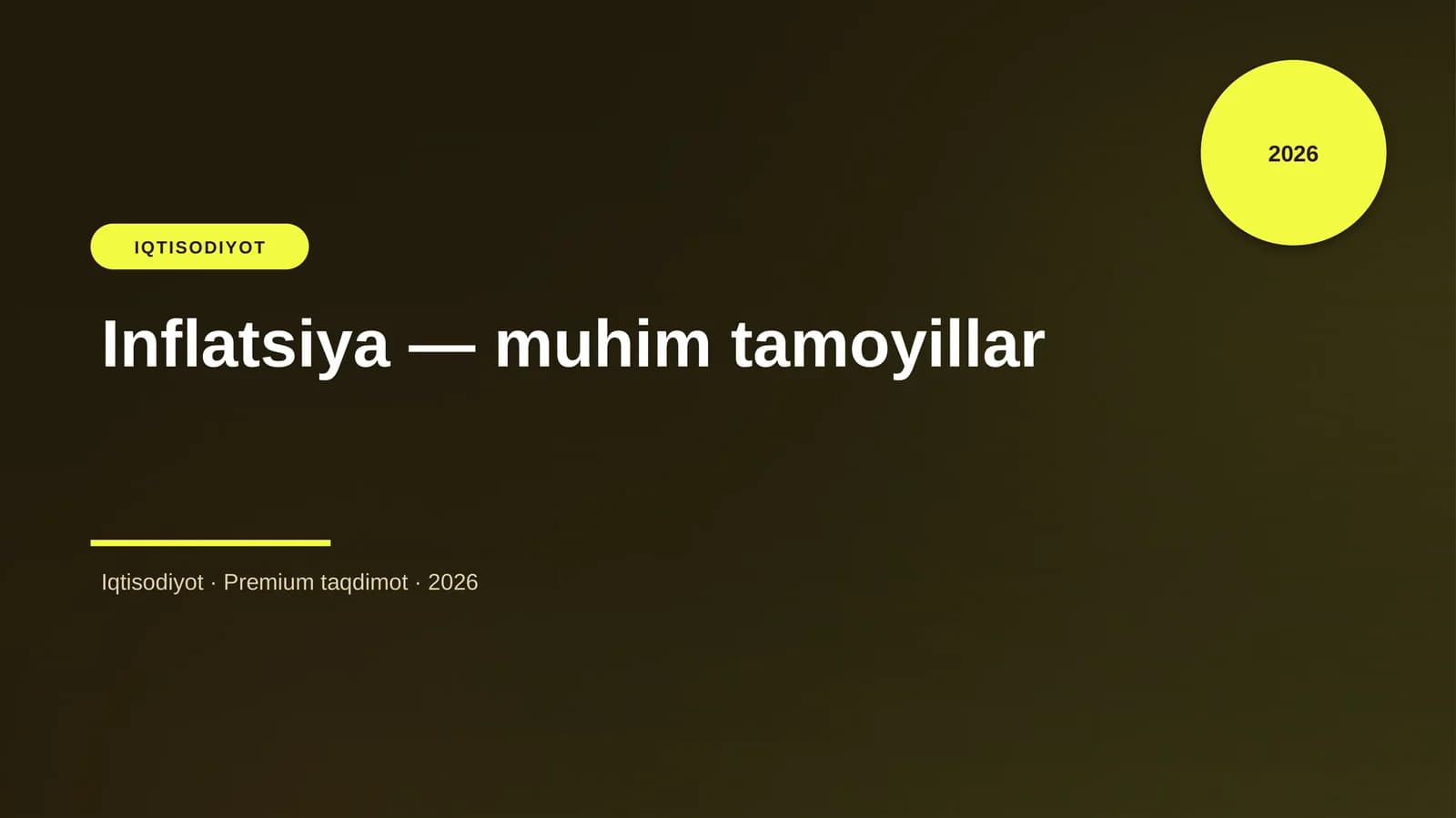 Inflatsiya — muhim tamoyillar