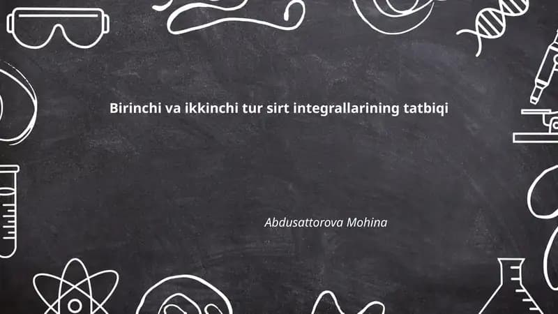 Turli shakldagi sirtlarda integrallarning tatbiqi