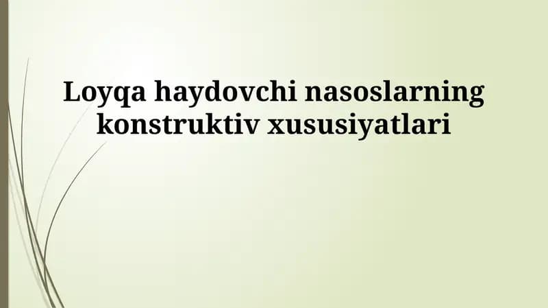 Loyqa haydovchi nasoslar
