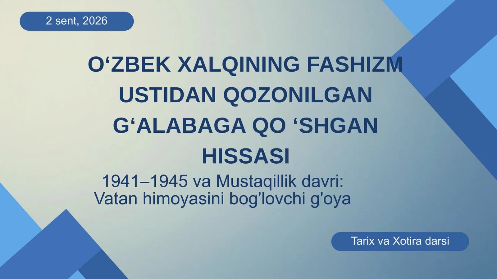 URUSH BOSHLANDI: O'ZBEKISTON OLDIDAGI SINOV
