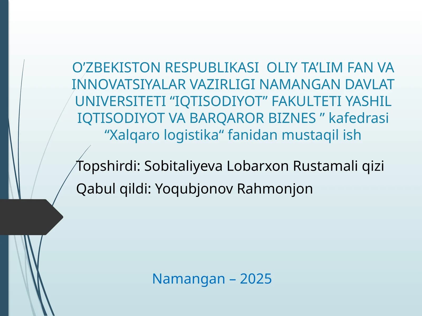 Xalqaro yuk tashuvlar