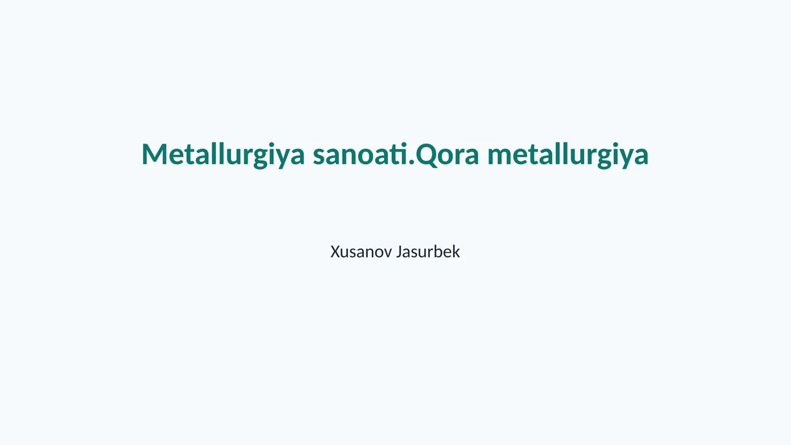 Qora metallurgiya