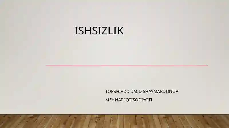 Ishsizlik